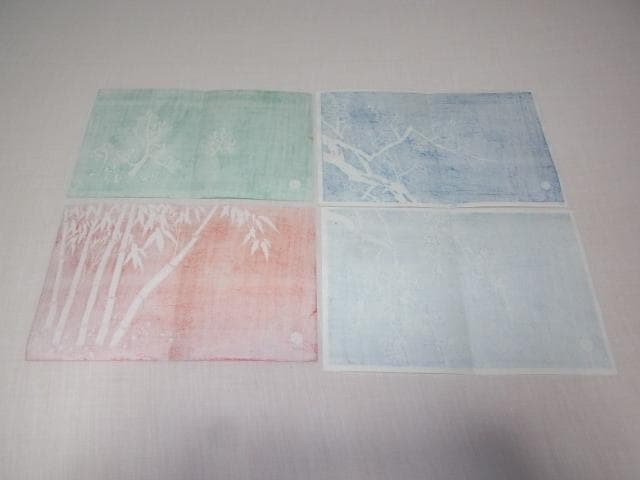 ◆美品 希少 1960年代◆内田版 木版画 徳力富吉郎 『松』『竹』『梅』『桜』