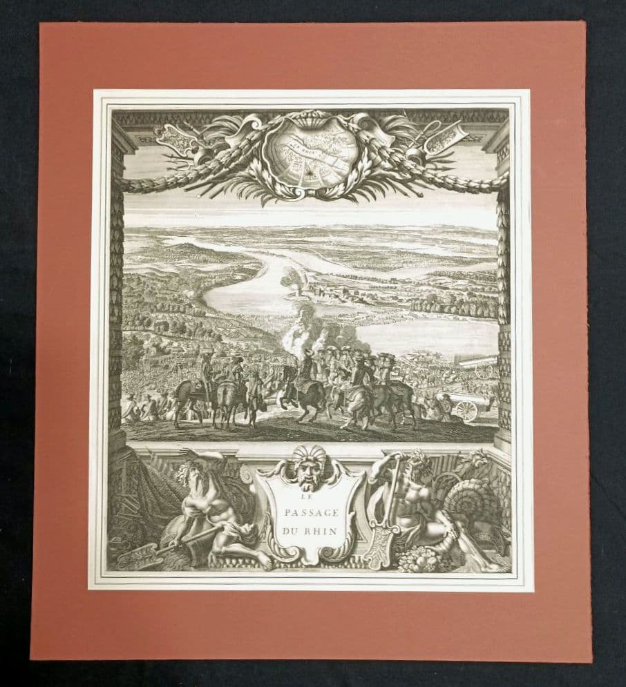 お値下げ　額装品　1673年　J.DOLIVAR 「ライン侵攻の図」稀少　美品