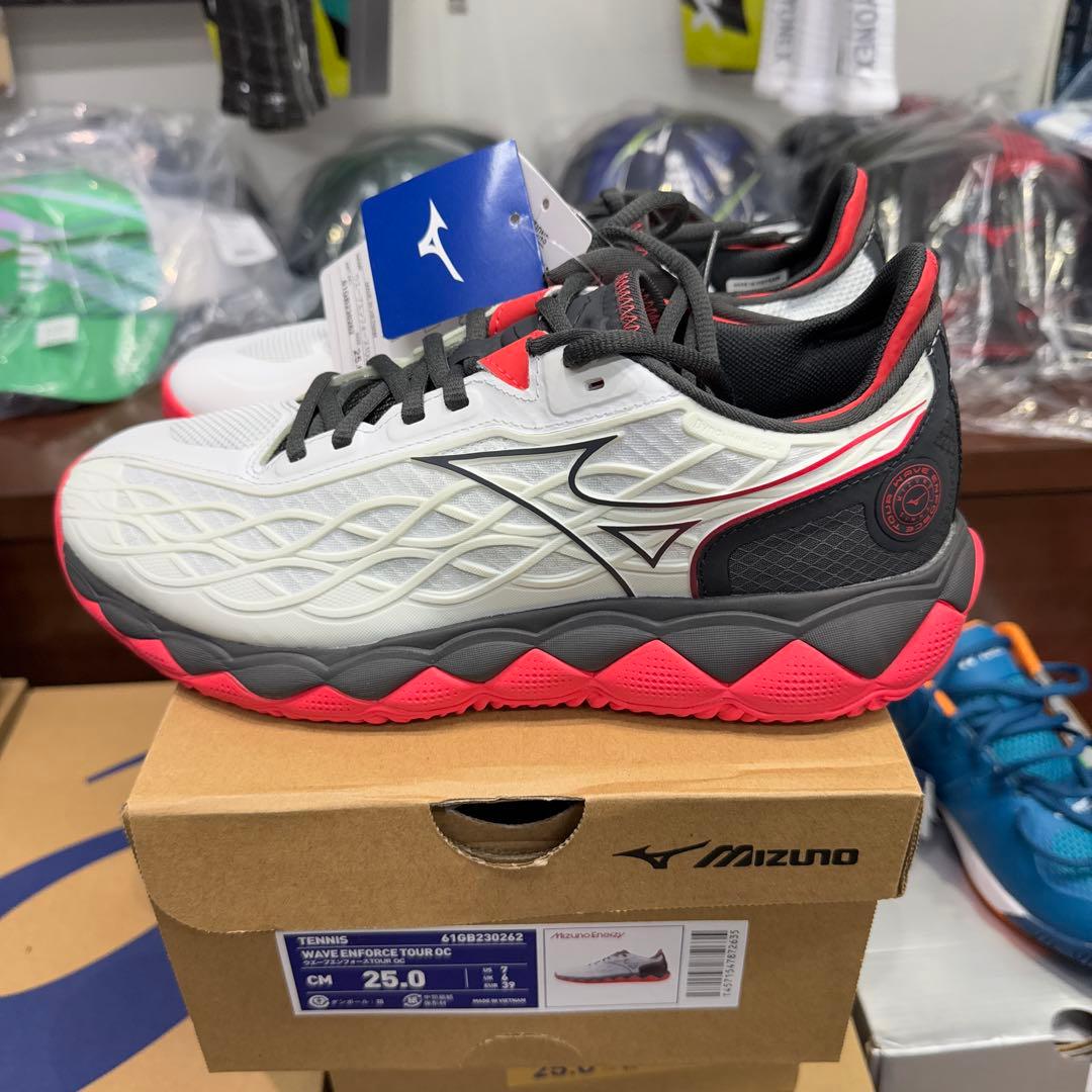 Mizuno テニスシューズ 25.0 cm ホワイト/ブラック/レッド