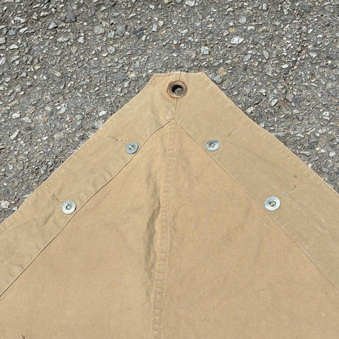 50s フランス軍 テントシェル タープ ポンチョパップテント カーキベージュ