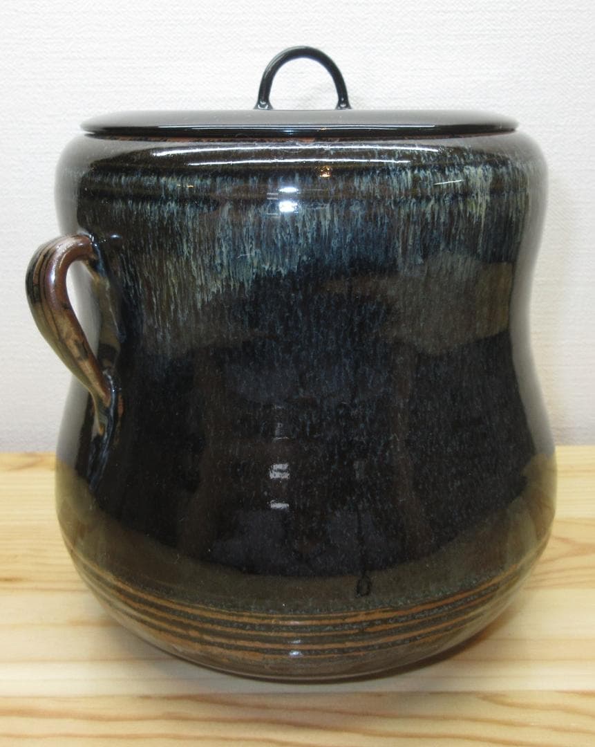 送料込【逢絢亭】茶道具 水指 比古焼 耳付 英彦山 寿山作 共箱入り