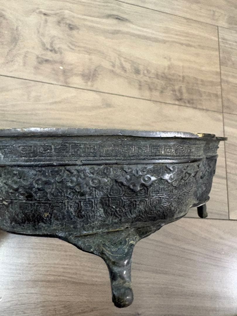 小振り　水盤　砂鉢　華道　花器　古銅製