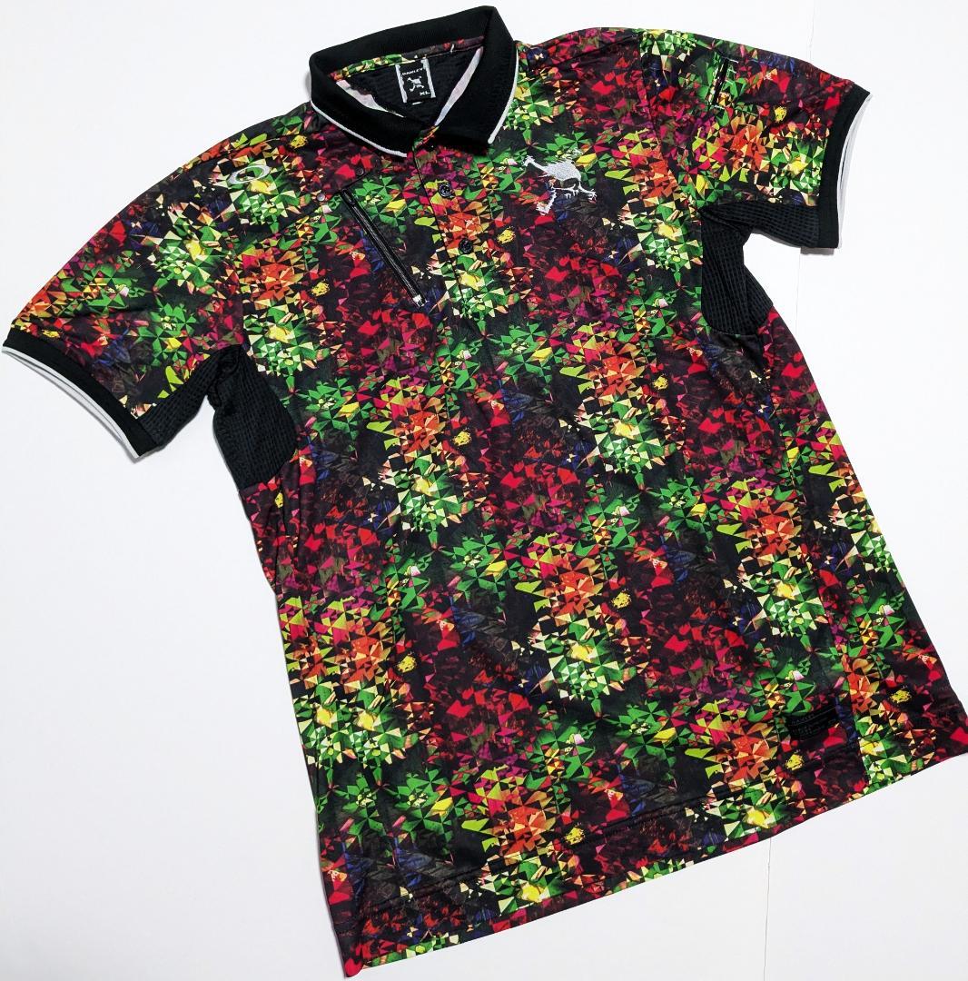 新品 オークリー スカル 上下セット 半袖ポロシャツ ゴルフショーツ 黒 メンズ