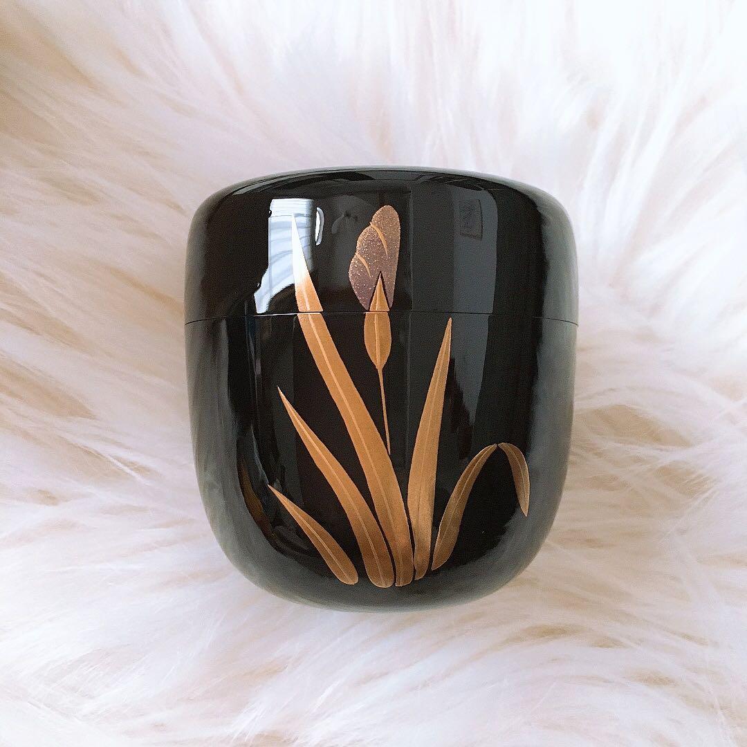 茶道具 黒漆塗 蒔絵 棗 菖蒲 漆器