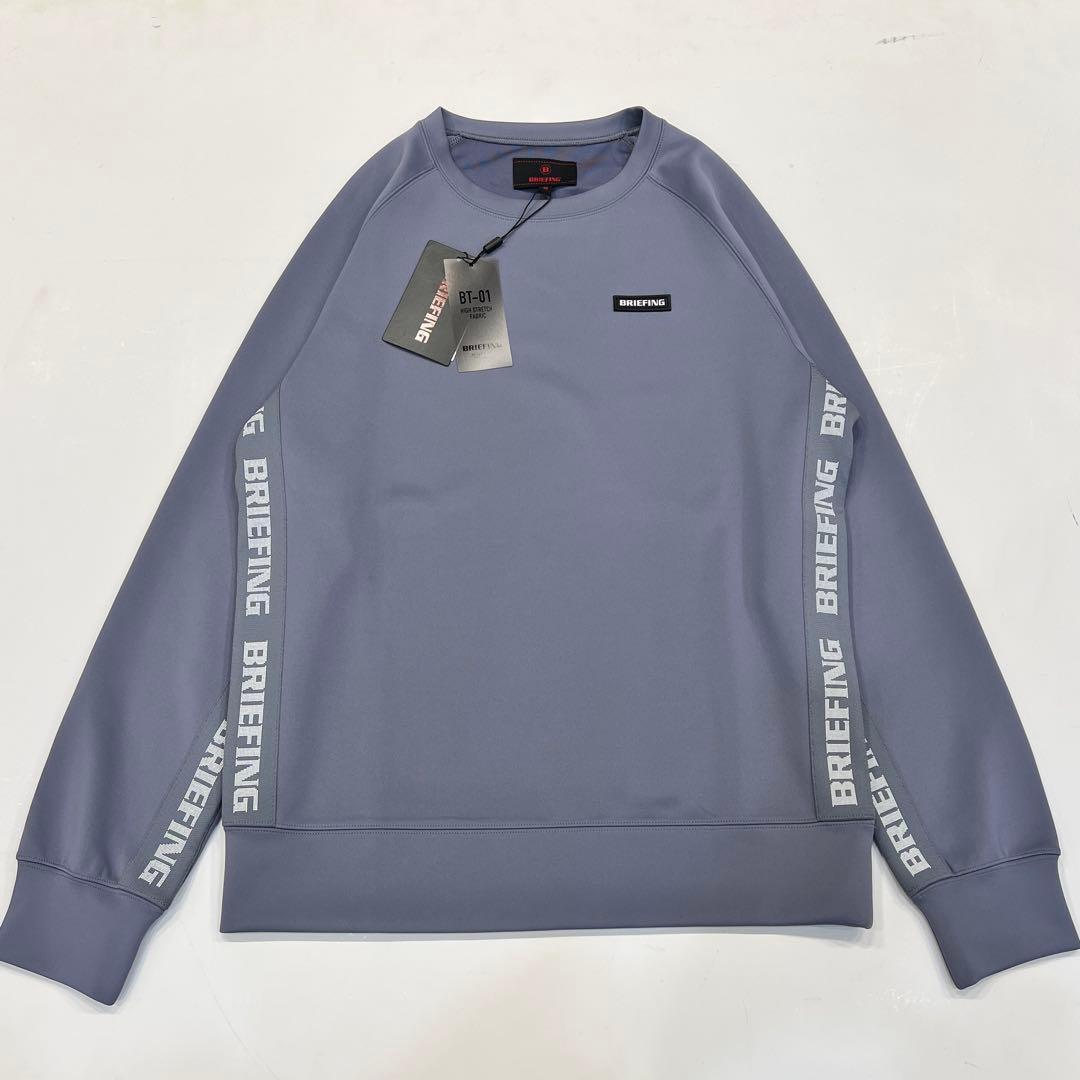 新品　BRIEFING SIDE LOGO LINE CREW NECK M