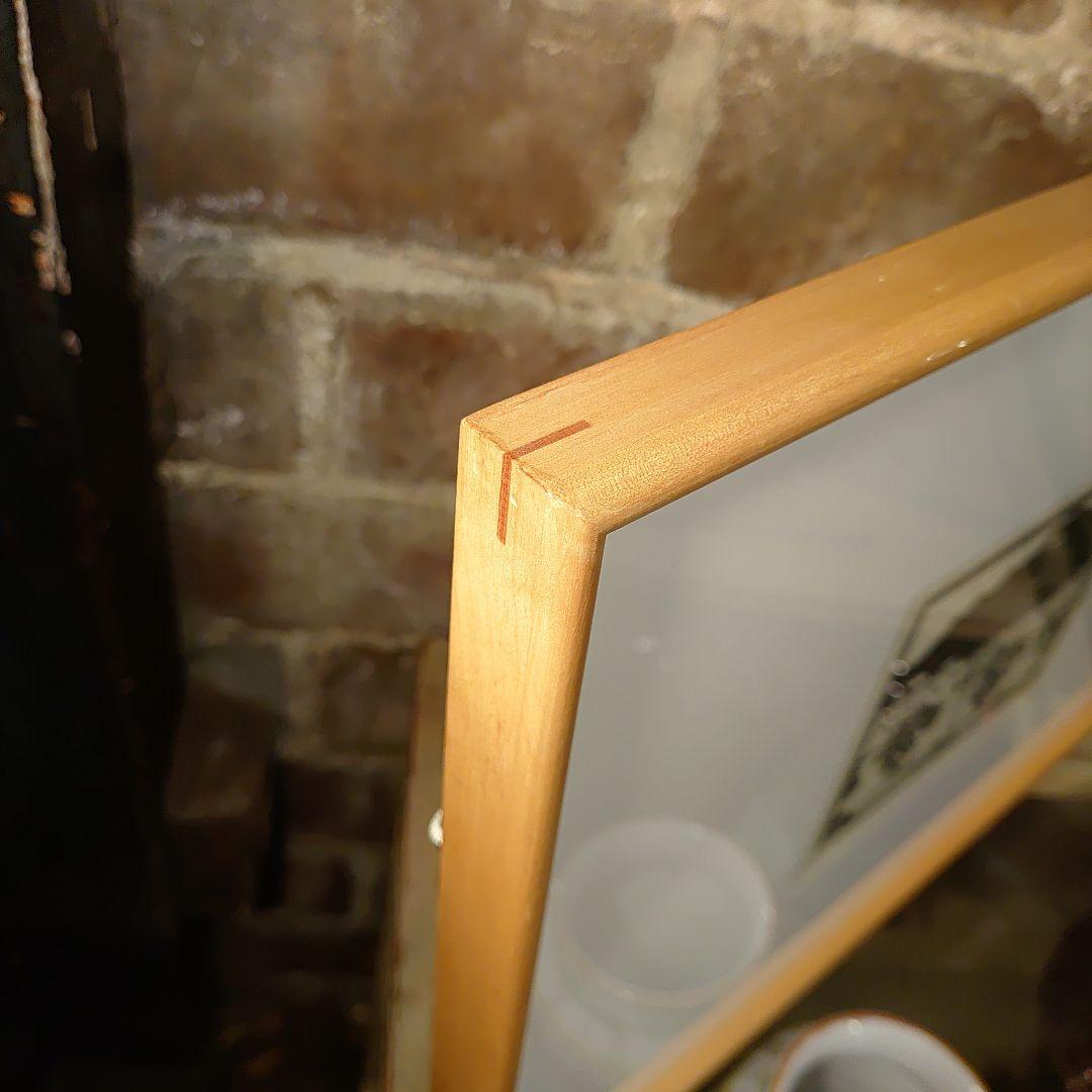 海野光弘 木版画 久能山と石垣いちご