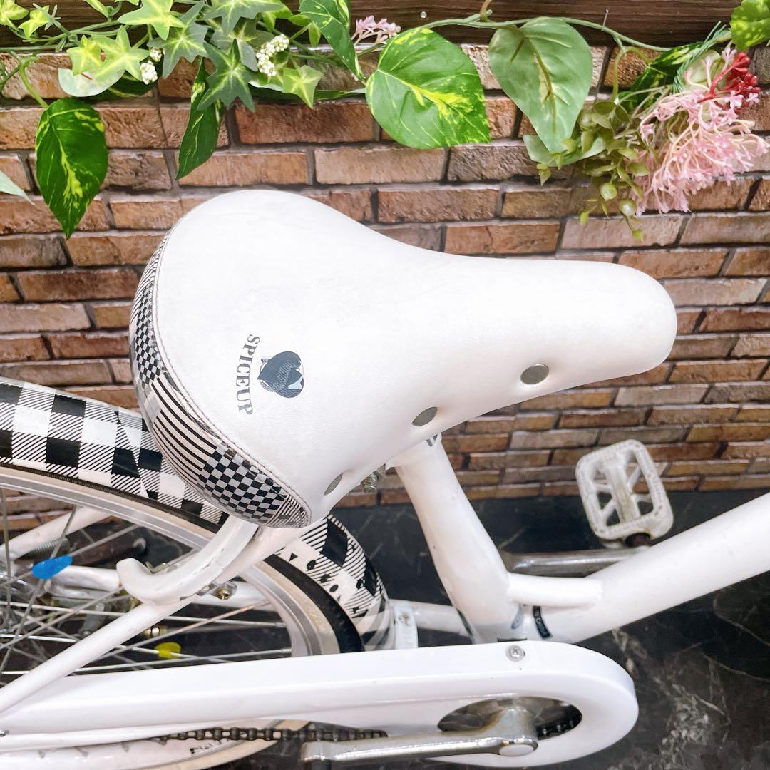 【12】子供用自転車 子供車 ホワイト 22インチ シングル