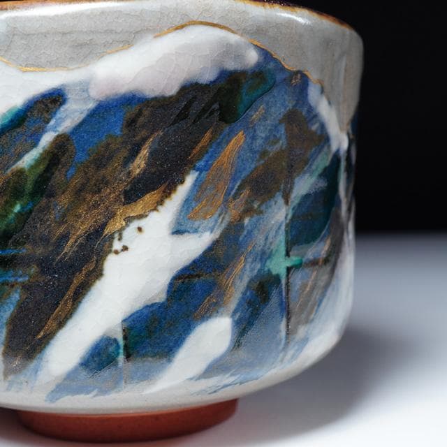 永楽即全　乾山写雪峰茶碗　共箱　茶道具　永楽善五郎　千家十職　京焼