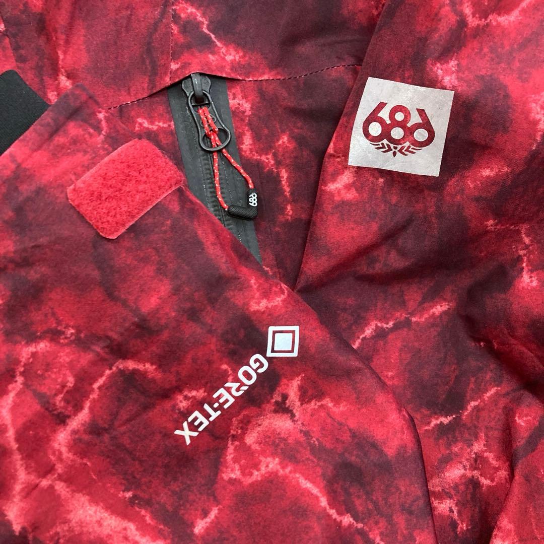 【美品】686ゴアテックスGORE-TEXスノボジャケット スノボXLメンズ赤柄