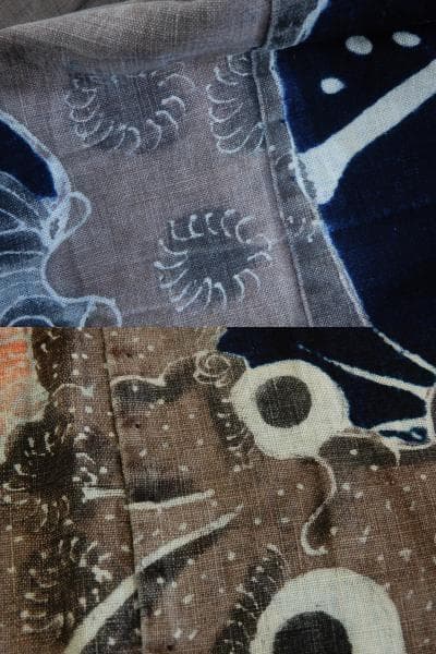 木綿・明治期筒描・唐獅子牡丹・明治の藍木綿・筒描き