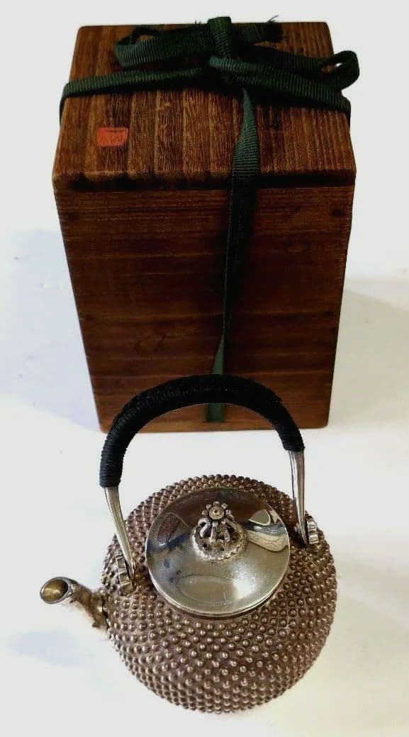 【純銀製】望月形霰銚子　竹影堂英真造