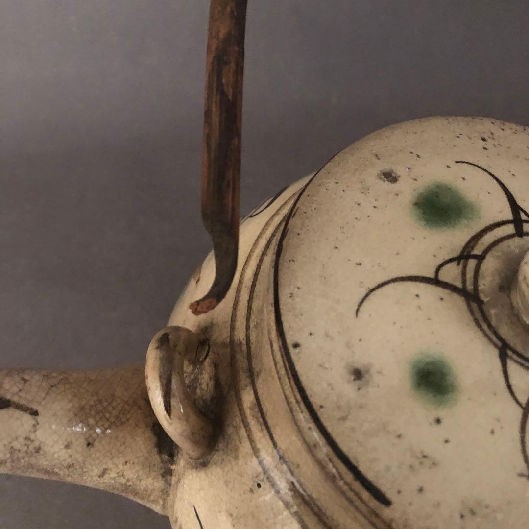 益子焼 色絵山水紋 土瓶