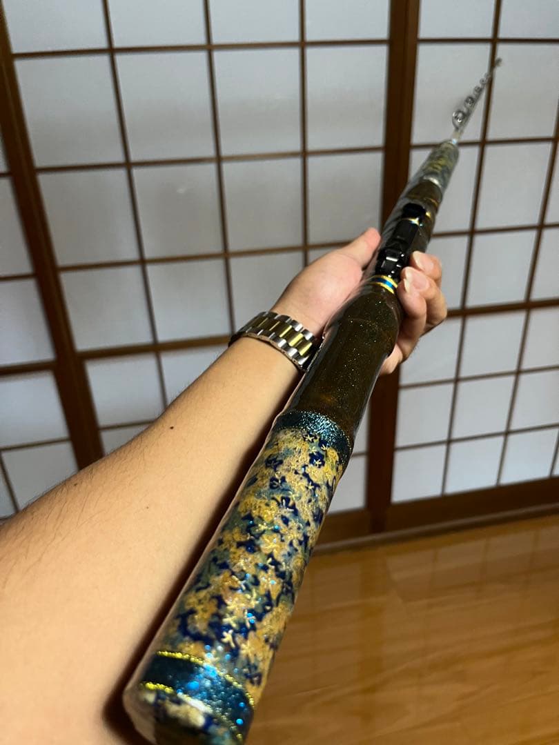 [ふらんく］伊勢海老竿　約　144cm 抜き差し仕様　和柄