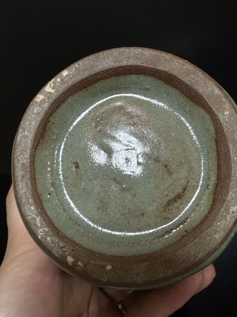 大型 雅山窯 中島正雄 造 高麗青磁 花入 花瓶 共箱付 約30cm