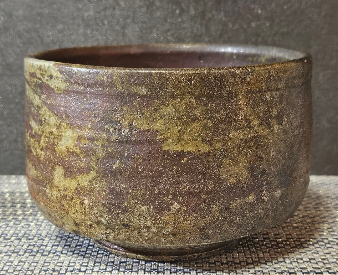 信楽出身　益子窯　名工 三代 寺坂常楽 作　 灰釉　茶碗　抹茶茶碗　茶道具　茶器
