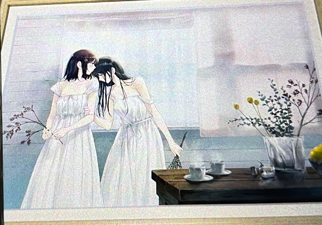 ジークレ版画「二人の朝」 ( Innocent Grey Flowers