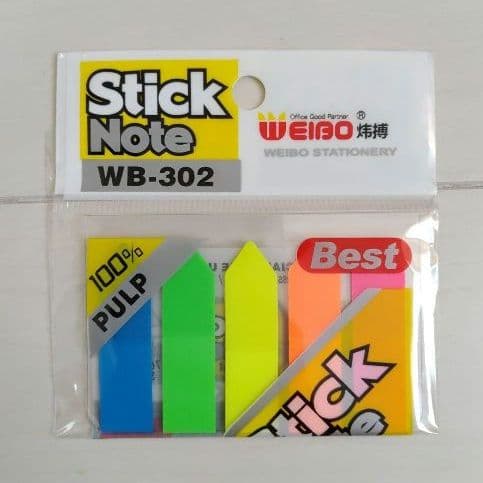 ふせん 矢印 付箋 強粘着 フィルム 蛍光 5色 極細 見出し 500枚