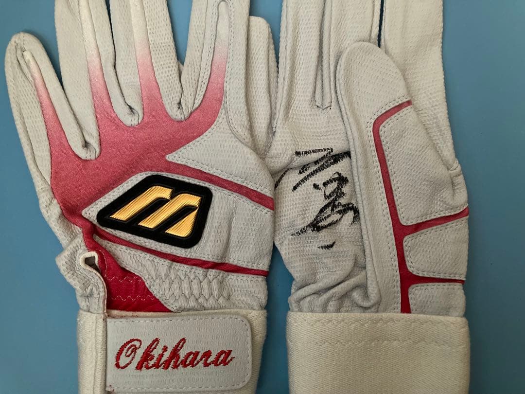 優勝年　直筆サイン入り実使用バッティンググローブ 阪神タイガース 沖原佳典選手