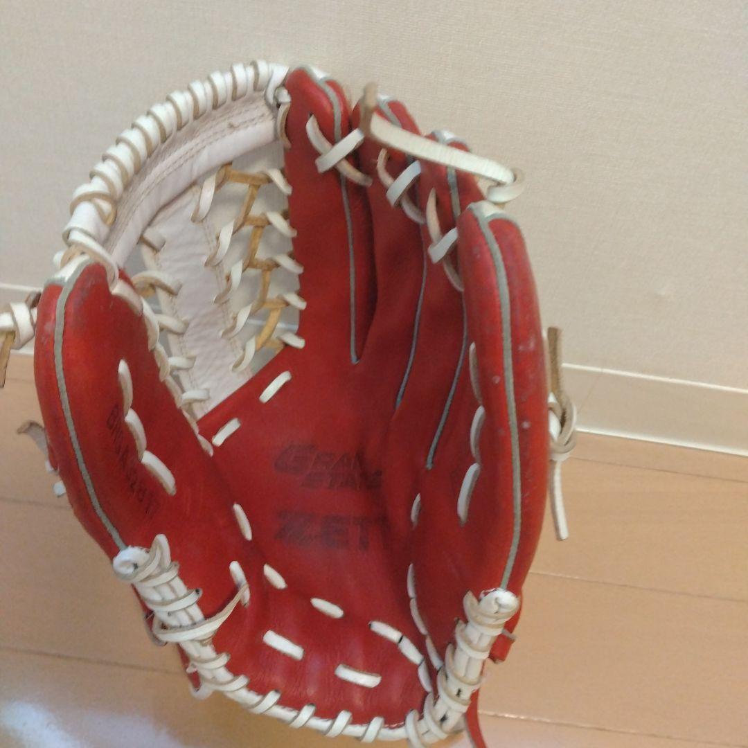 赤星モデルZETT PRO MODEL 硬式グローブ 赤/白