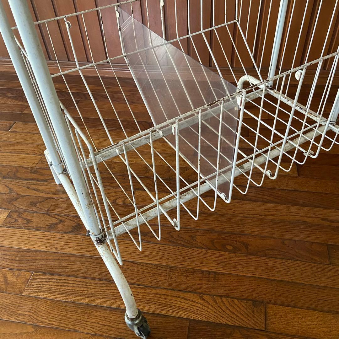 昭和レトロ　’70s ナショナル　店舗什器　陳列棚　ビンテージ　キャスター付き