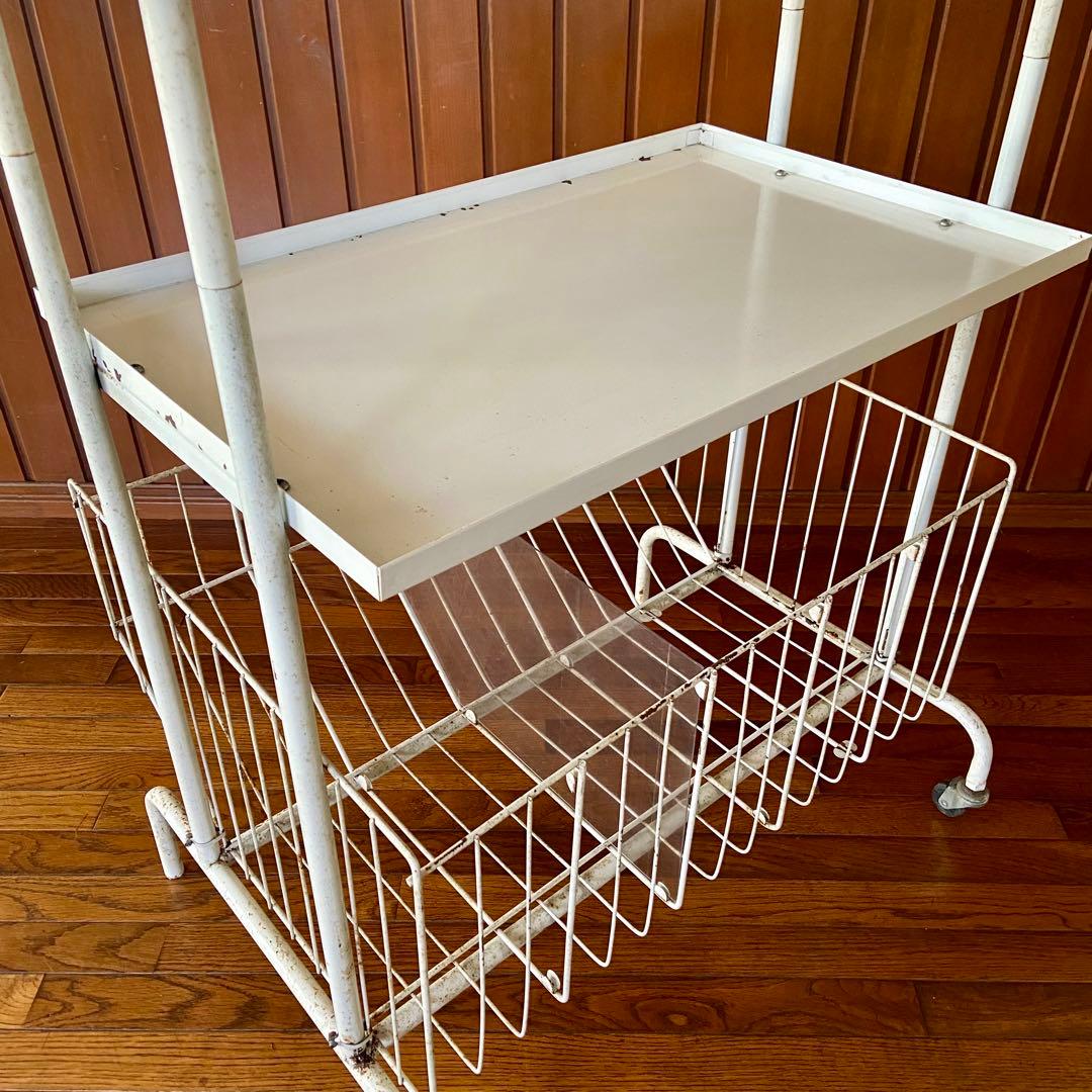 昭和レトロ　’70s ナショナル　店舗什器　陳列棚　ビンテージ　キャスター付き