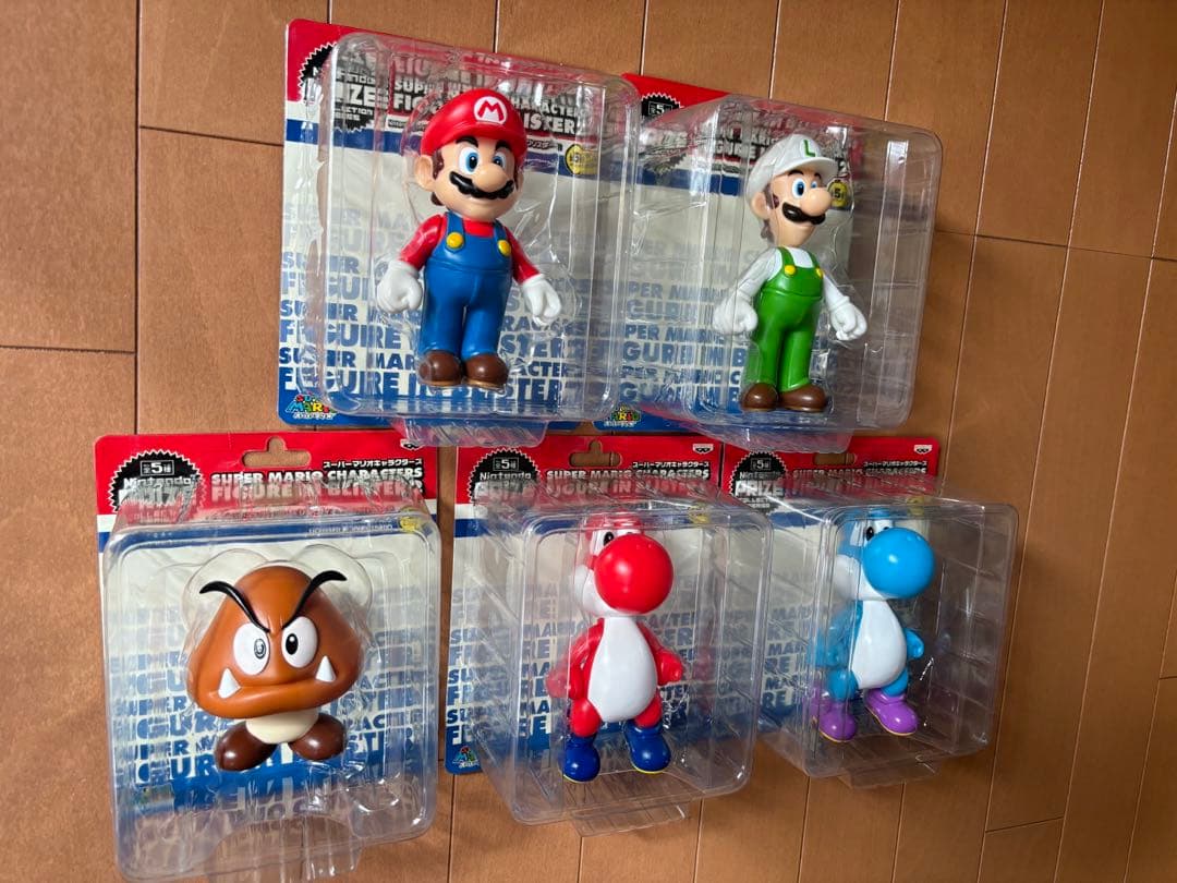 Nintendoプライズ★スーパーマリオ ★ソフビフィギュア全５種セット★未開封