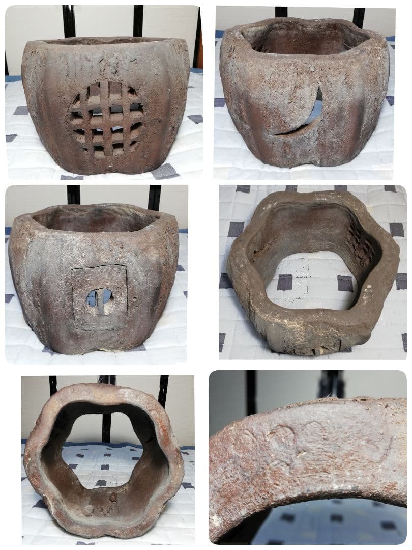 【引取限定】明治大正期 備前焼 灯籠 オブジェ ガーデニング 希少 陶彫 置物