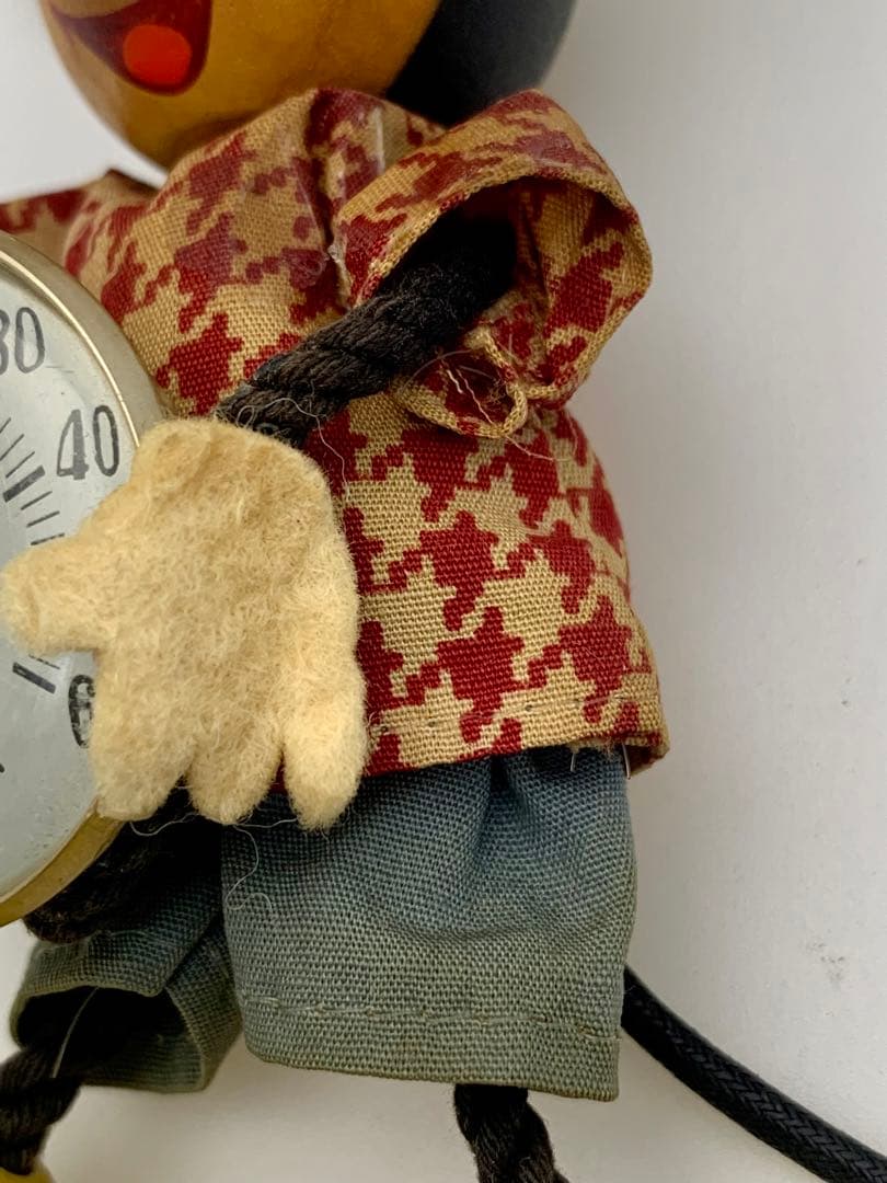 ミッキー 木製 温度計 レトロ ヴィンテージ ディズニー オールド Disney