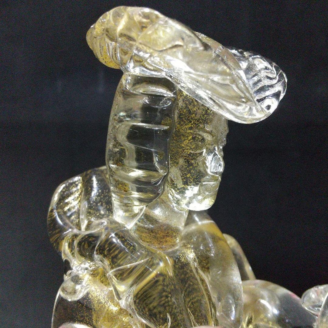 イタリア製ベネチアん ムラ―ノ島ガラス工芸品 大型フィギュリン 33cm 貴婦人