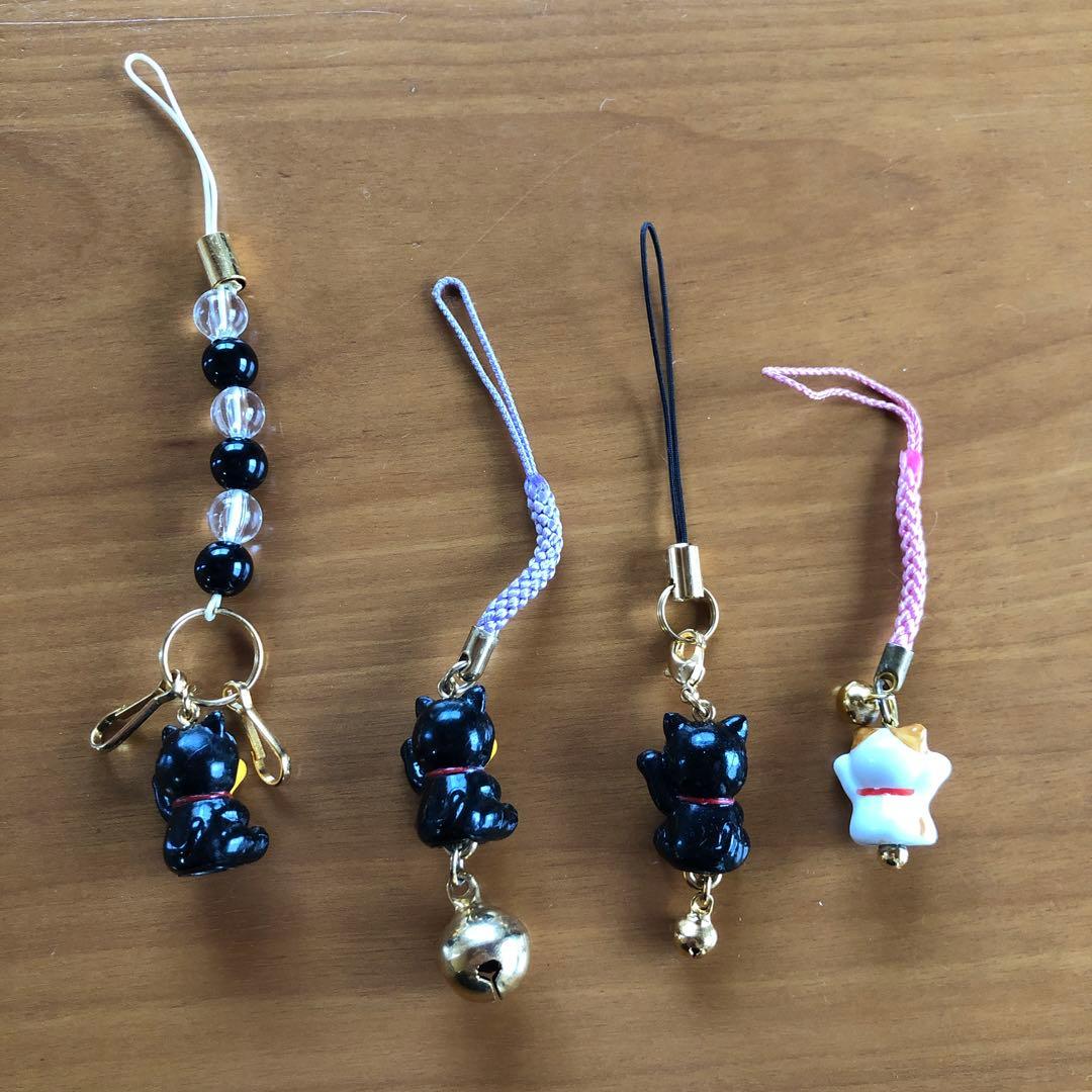 根付け　くまのプーさん（招き猫）【４個セット】