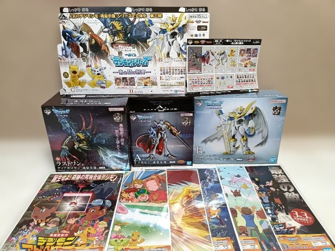 デジモン一番くじA賞Ｂ賞ラストワン賞+D賞ポスターコンプリートセット+ポップ