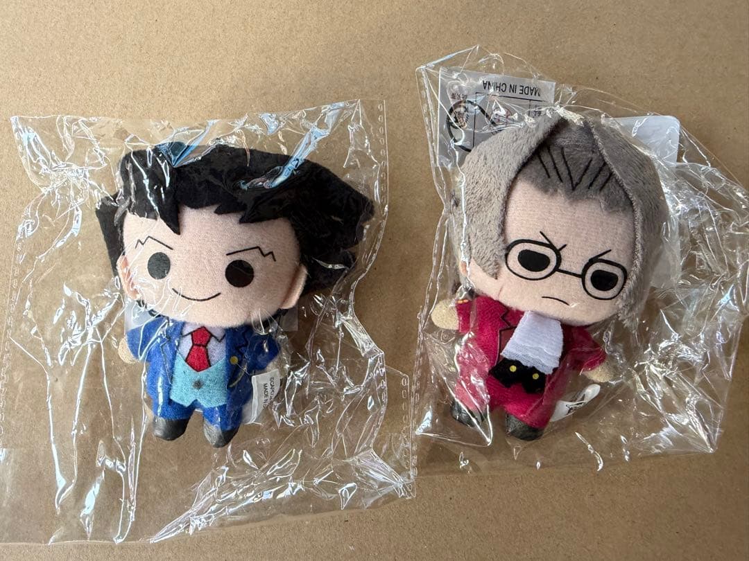 逆転裁判 ぬいぐるみストラップ 御剣怜侍 成歩堂龍一 セット