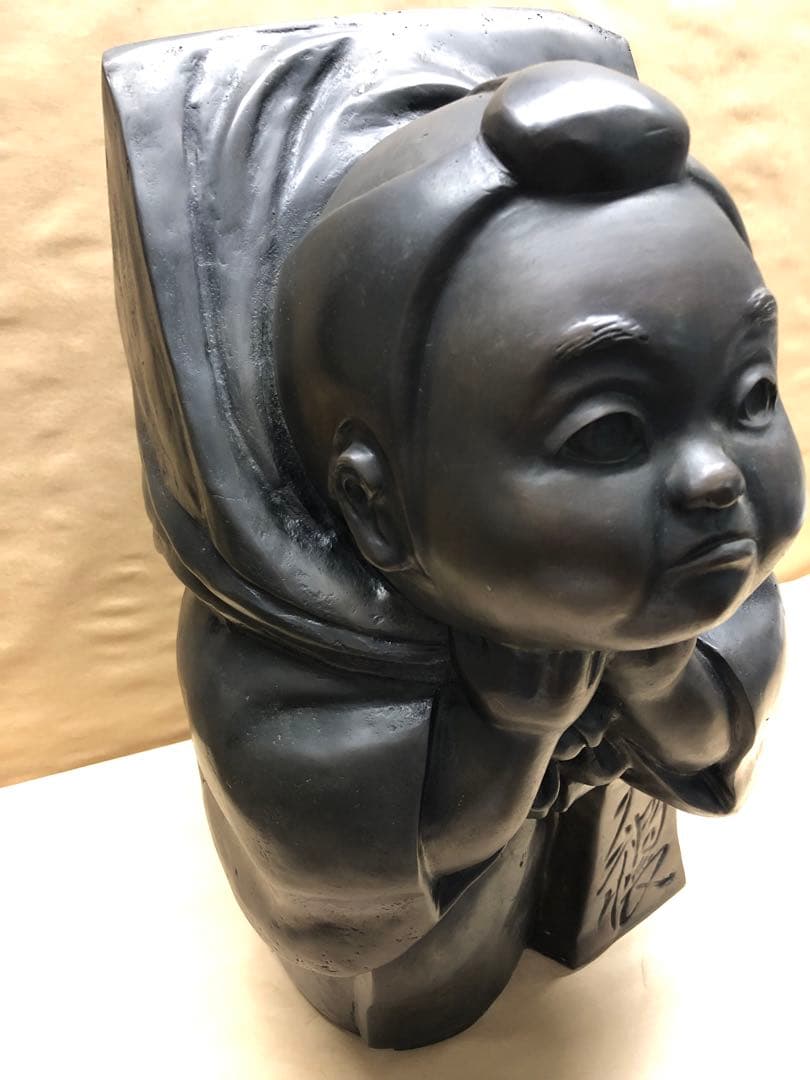 行商人　大福帳　ブロンズ　置物　特大　オブジェ