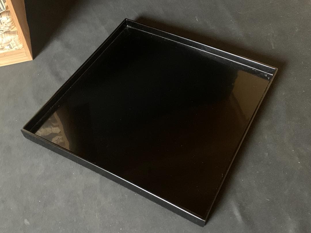 輪島塗 塩安製 黒真塗 天然木 茶懐石膳 10客 共箱 茶懐石道具 914