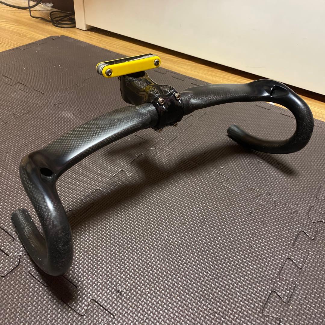 ロードバイク　カーボンハンドル　ステム　2点