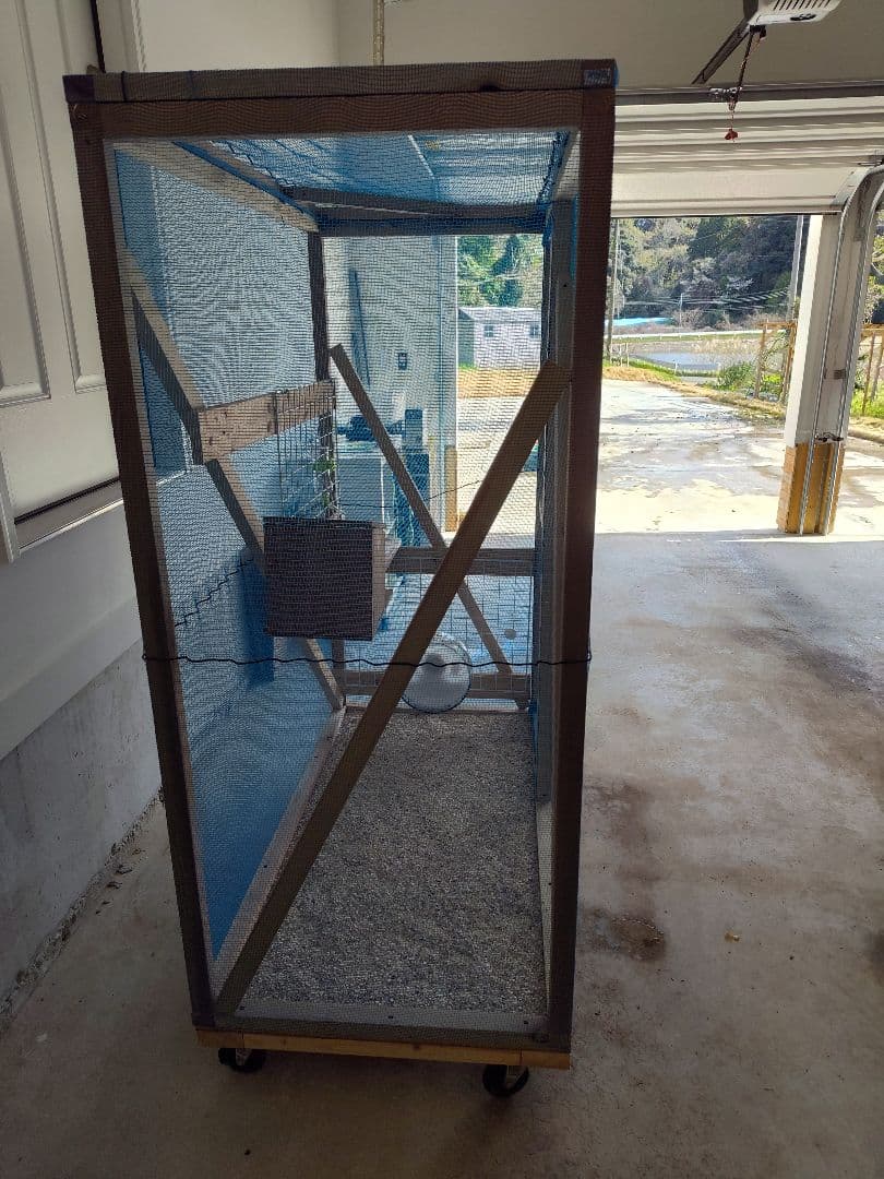 大型ケージ 木製フレーム 青メッシュ