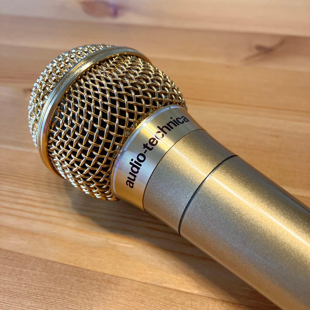 【昭和レトロ】オーディオテクニカ　マイク　PRO-100 日本製　ゴールド
