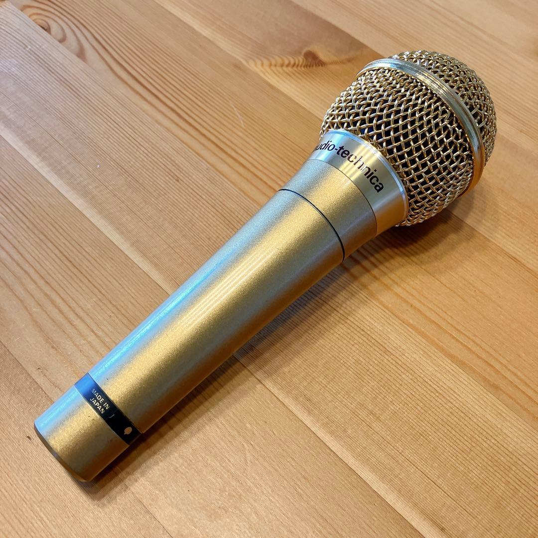 【昭和レトロ】オーディオテクニカ　マイク　PRO-100 日本製　ゴールド