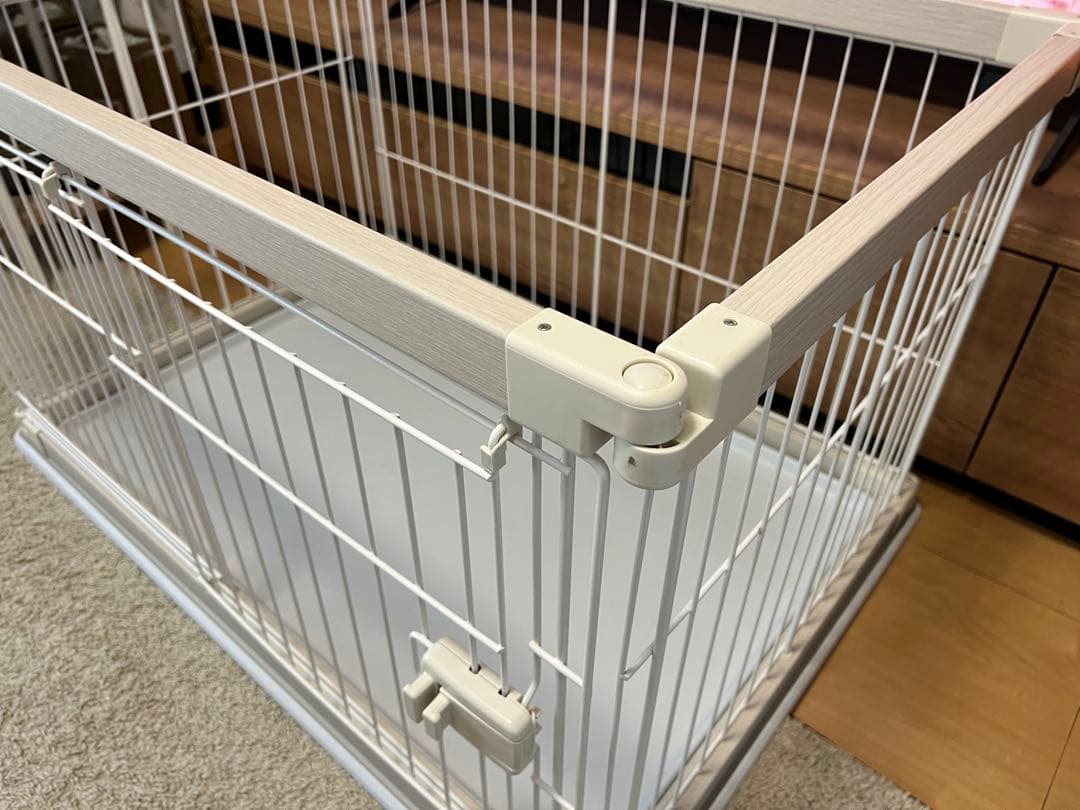 アイリスオーヤマ ウッディサークル ホワイト 小型犬用