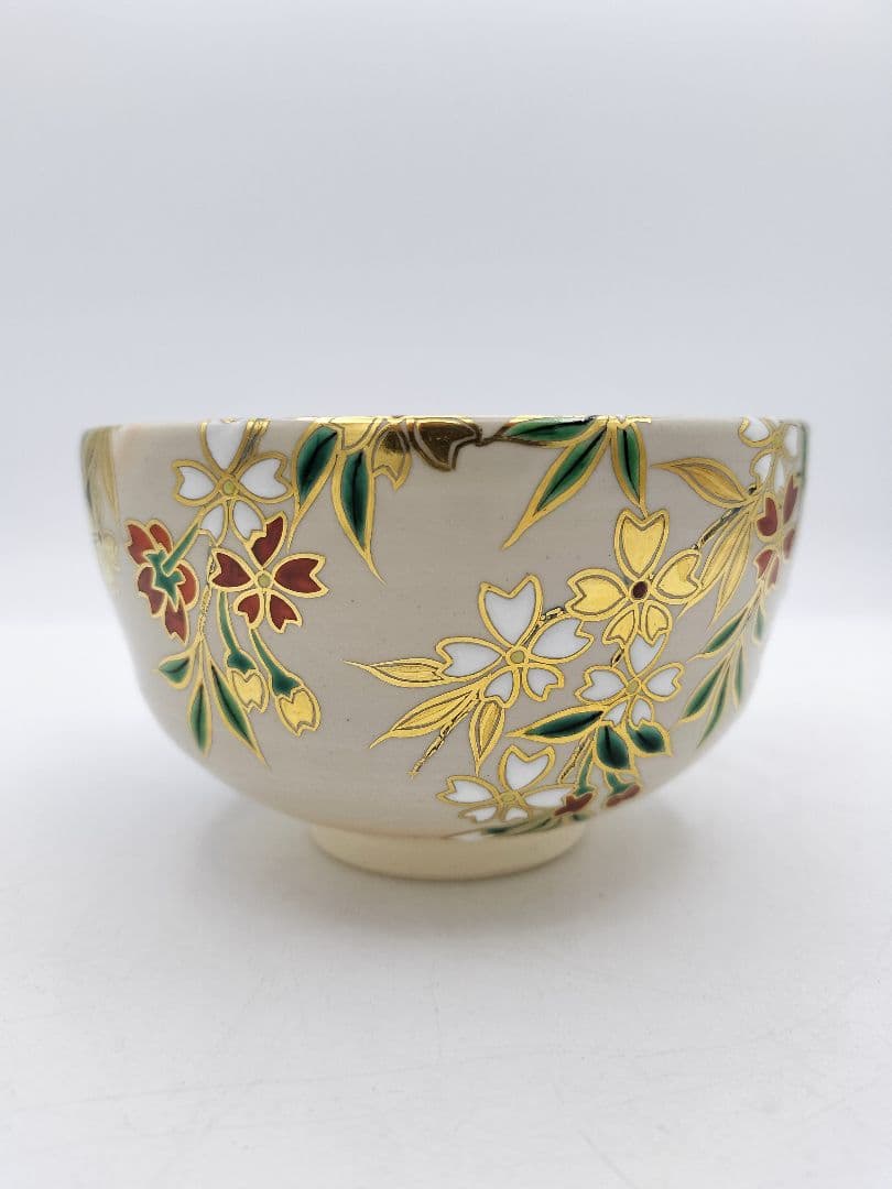b417 茶碗 枝垂桜 掛分 宮川香雲 木箱 茶道具 古物