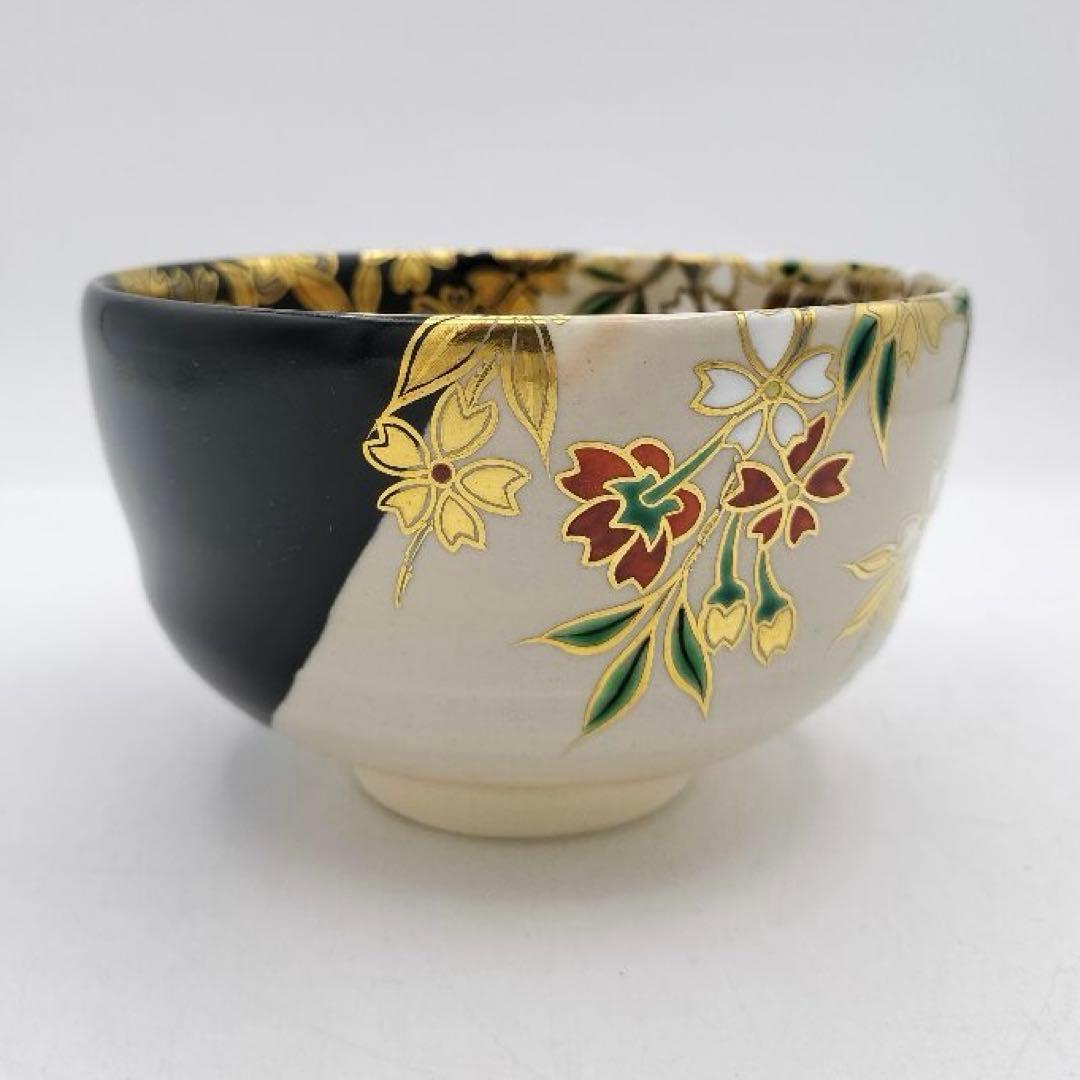 b417 茶碗 枝垂桜 掛分 宮川香雲 木箱 茶道具 古物