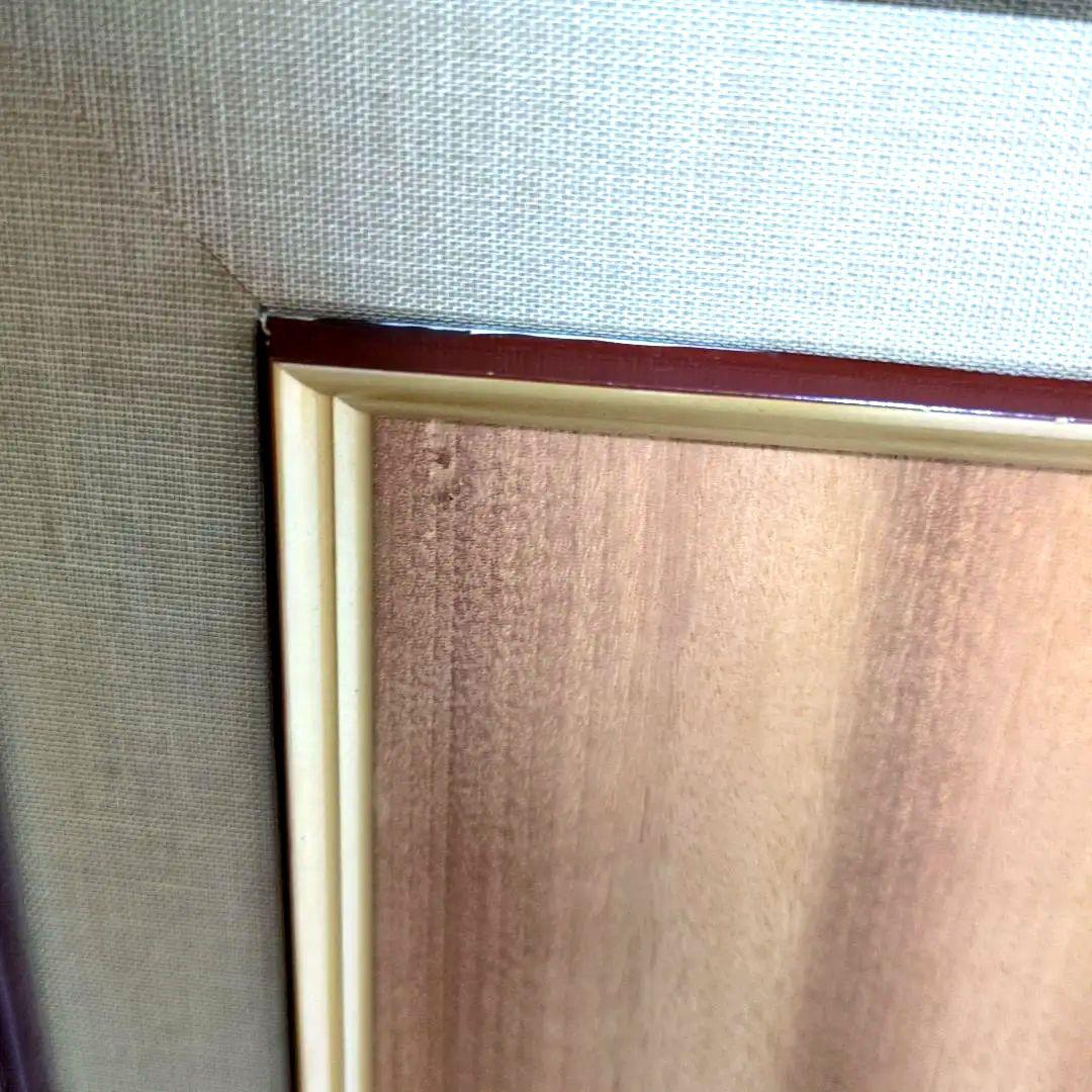 井波彫刻大きめ額、牡丹の花と蕾、作家落款あり