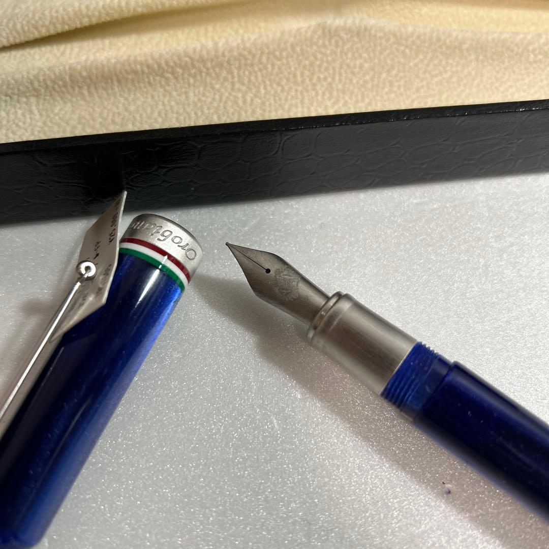 新品未使用 オロビアンコ ルニーク × デルタ コラボ 万年筆 ブルー 青
