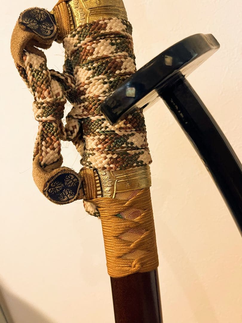 【希少】刀掛け 太刀掛け　螺鈿　一本掛け　模造刀　武具