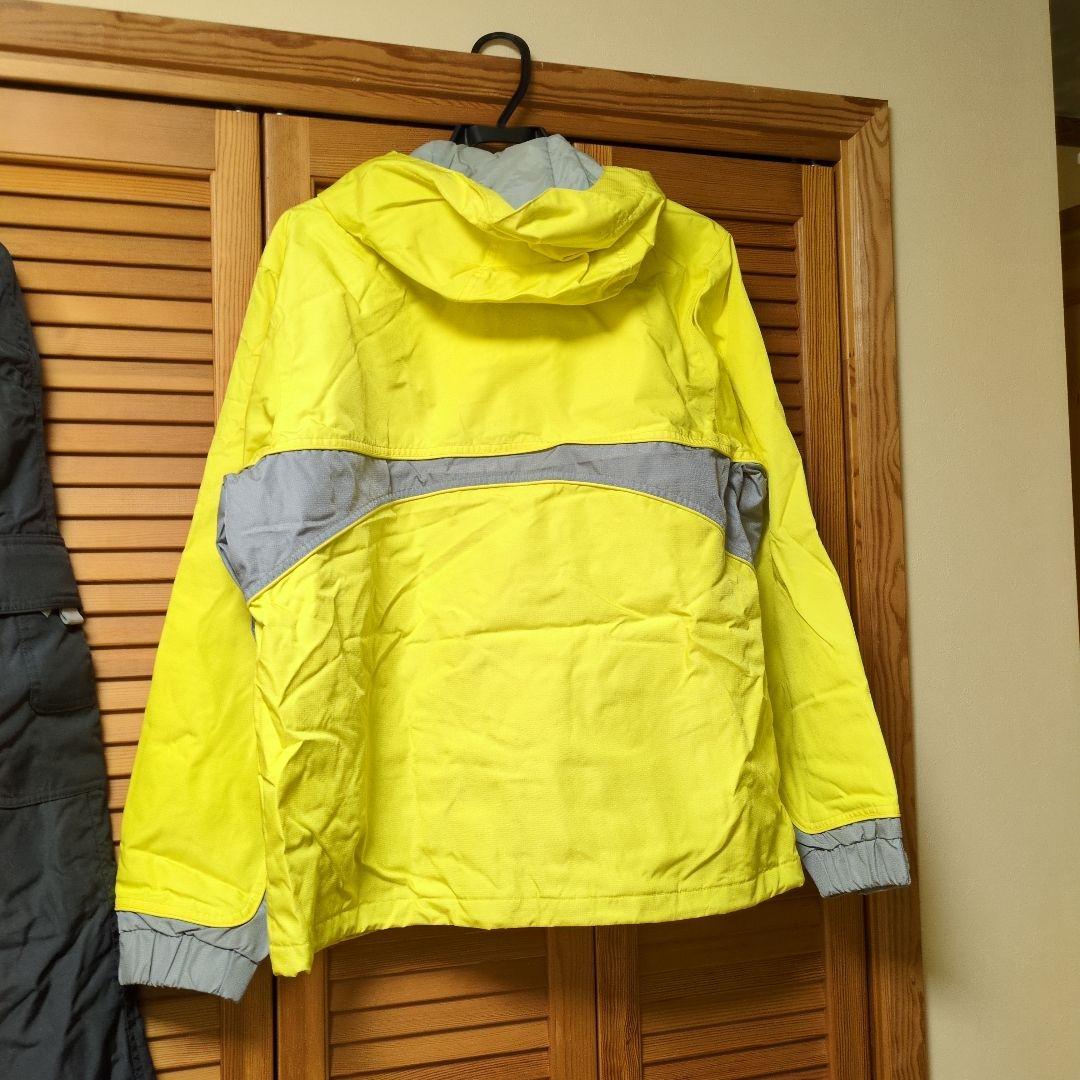 高身長170　スキー,スノボーウェア上下セットユニセックス（イエロー・グレー）