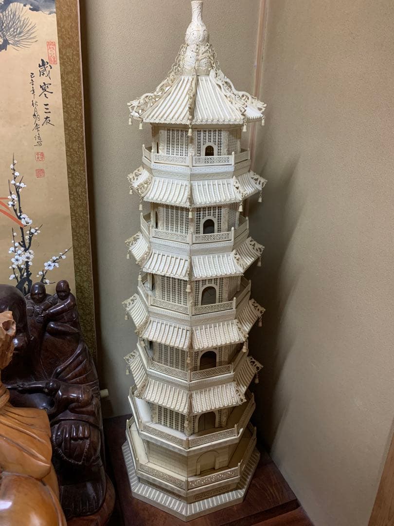 五重塔　中国美術　骨董品　美術品　龍　縁起物　置物　古美術