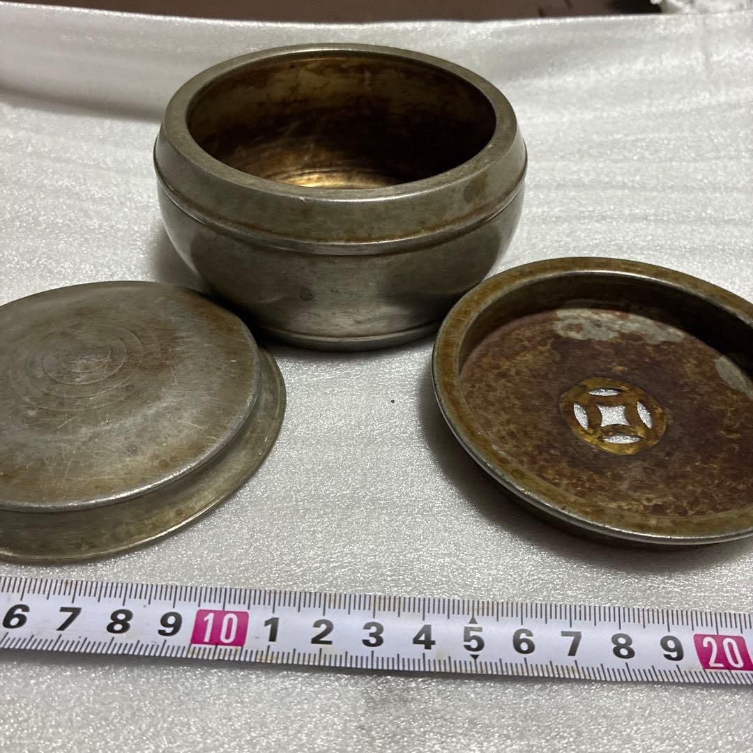 古錫　在銘　建水　茶こぼし　茶入　重453.5g煎茶道具　茶道具