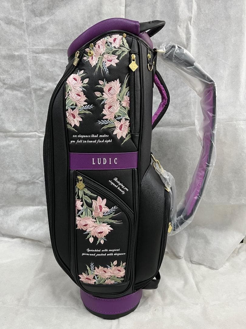 新品 ルディックゴルフ レディース 限定キャディバッグ 合皮 ブラック シェリフ