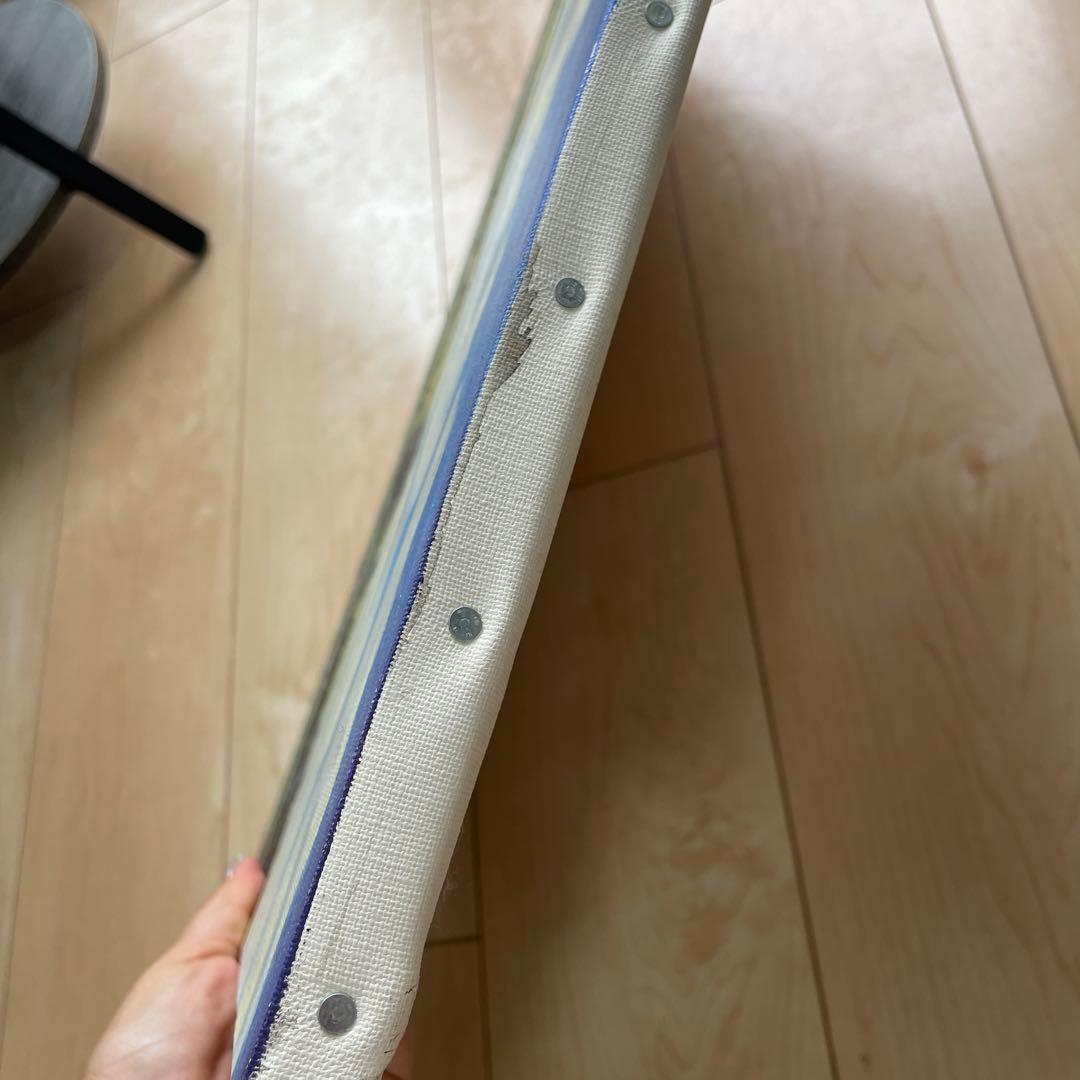 油彩画 青空と草原の風景