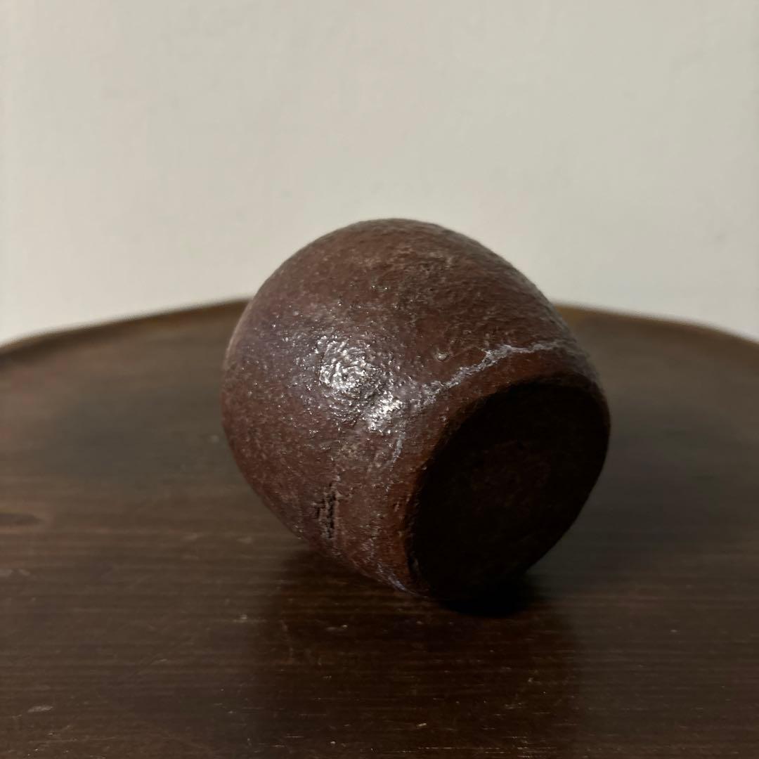 古備前小壷　江戸中期頃　お歯黒壺　古越前　常滑　花器　花入　古美術　骨董　李朝